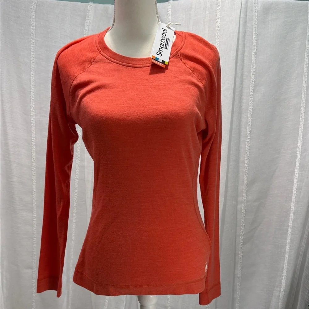 Smartwool Women's Vibrant habanero heather Long Sleeve Tee - Picture 1 of 4